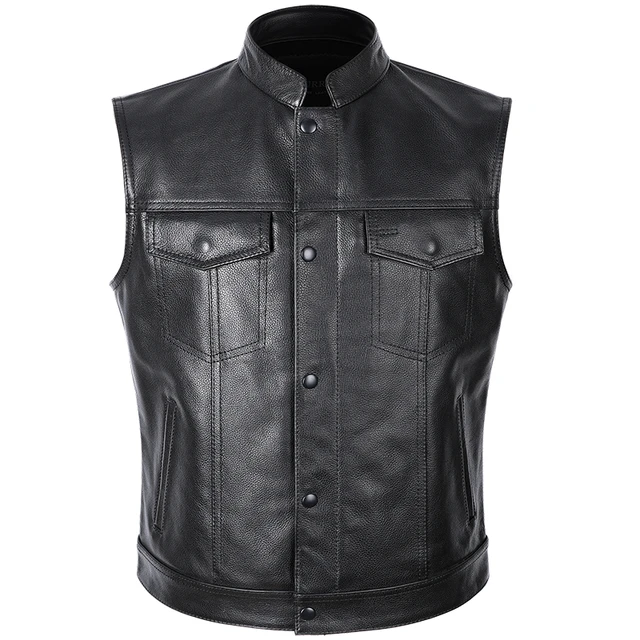 leather motorcycle vest