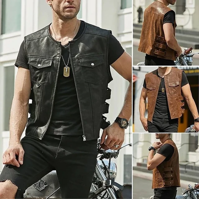 leather motorcycle vest