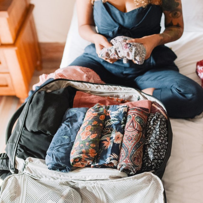 fold clothes for motorcycle trip